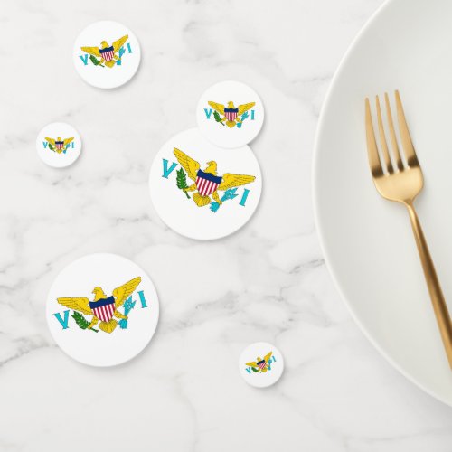 Table confetti with flag of Virgin Islands