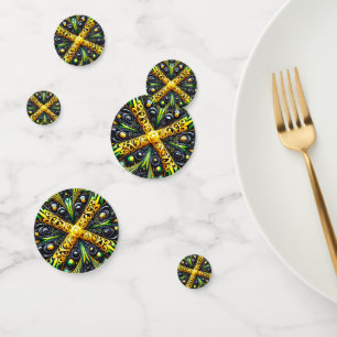 Table confetti with Jamaican Colors