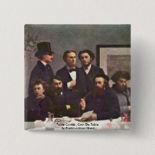 Table Corner, Coin De Table By Fantin-Latour Henri Pinback Button