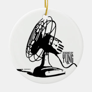 Table Fan Ceramic Ornament