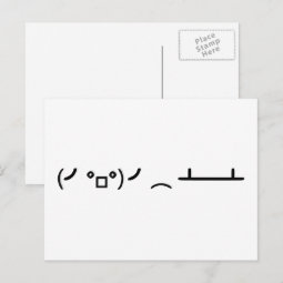 Table Flip Flipping Ascii Emoticon Postcard Zazzle