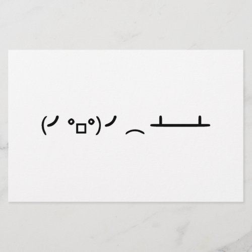 Table Flip Flipping Ascii Emoticon Stationery