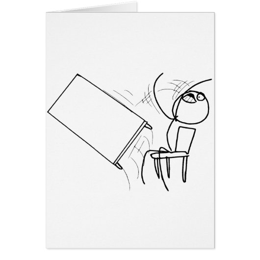 Table Flip Flipping Rage Face Meme Cards (Front)