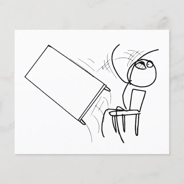 Table Flip Flipping Rage Face Meme Flyer | Zazzle