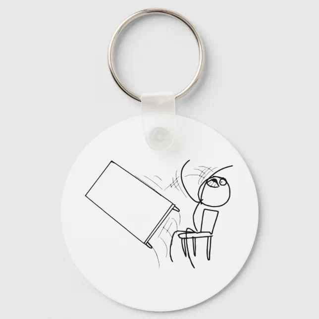 Table Flip Flipping Rage Face Meme Keychain | Zazzle