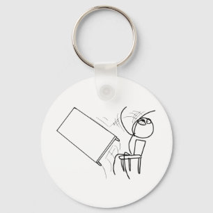 Table Flip Flipping Rage Face Meme Keychain