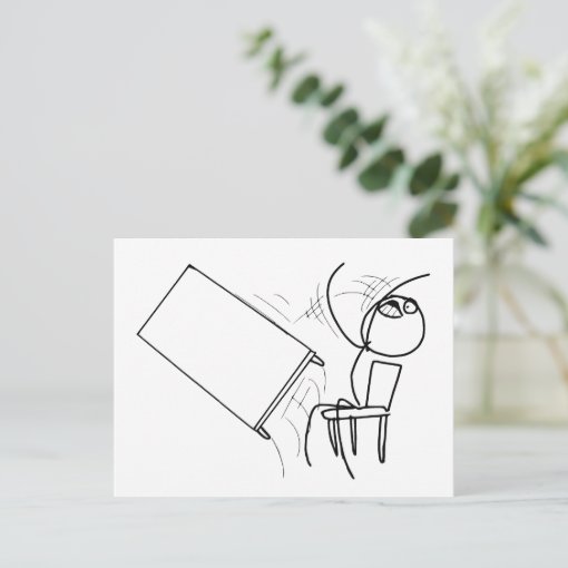 Table Flip Flipping Rage Face Meme Postcard Zazzle