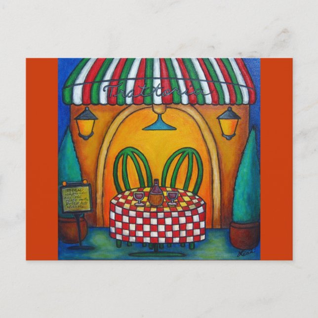 Table for Two at the Trattoria  Post Card (Front)