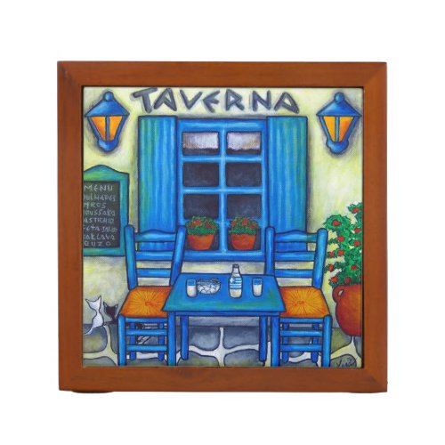 Table for Two Greek Taverna Desk Organizer