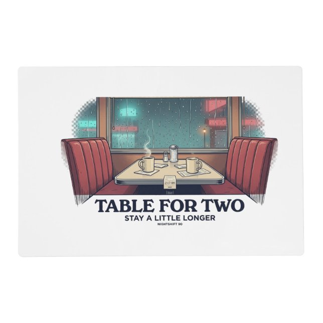 Table for Two Retro Diner NIGHTSHIFT 90 Placemat (Front)