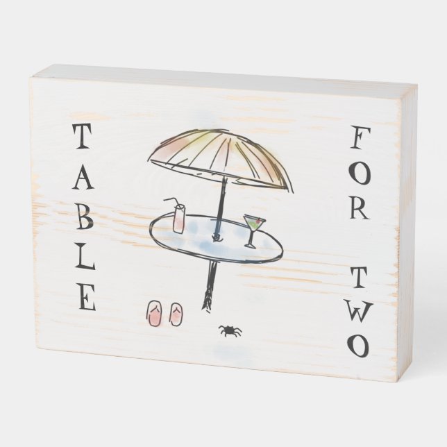 Table for Two Wooden Sign (Angled Horizontal)
