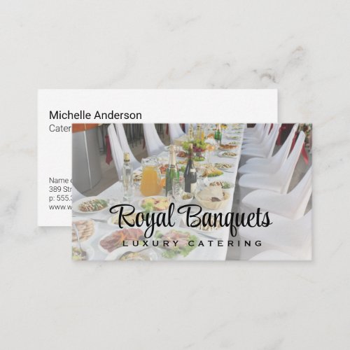 Table Full of Food and Beverages Business Card