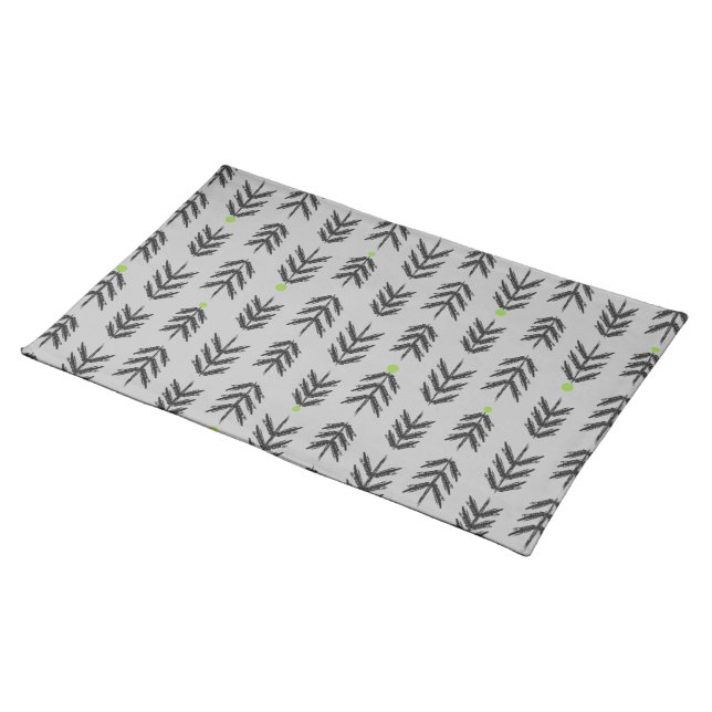 Table Gran - green on grey bottom Cloth Placemat (On Table)