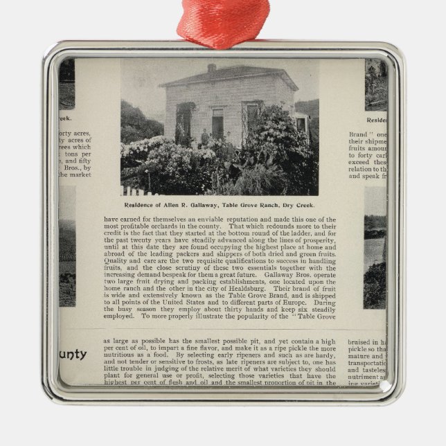 Table Grove Ranch, California Metal Ornament (Front)