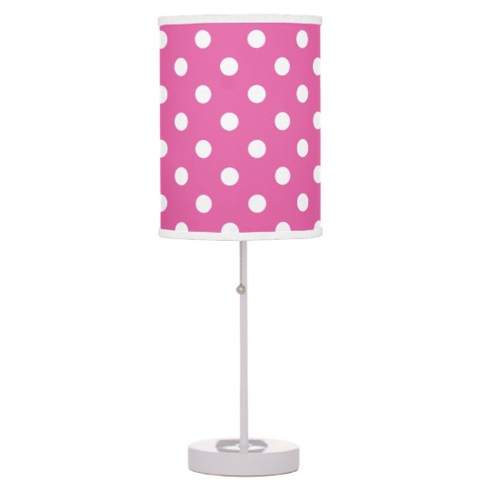 Table Lamp and Shade: Pink, White Polka Dots | Zazzle.com