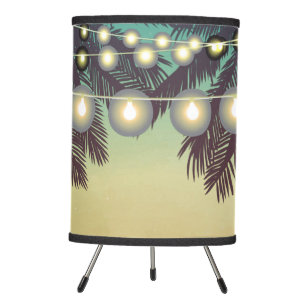 Table Lamp Beach Sunset Palm Trees String Lights