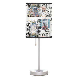 Table lamp gift, collage design beautiful unique