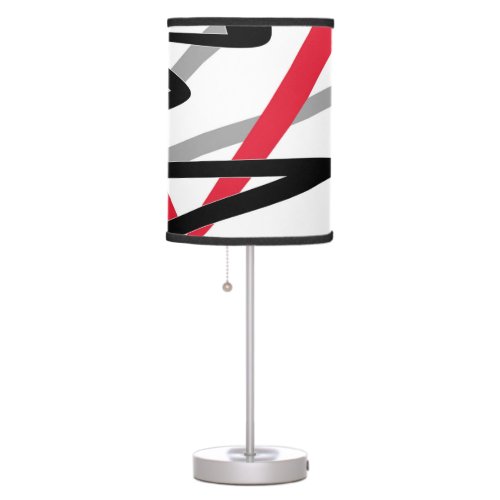 Table lamp _ modern abstract red black white style