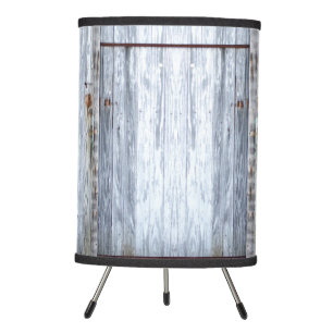 Table Lamp White Wash Wood Barn Door Country Rusti