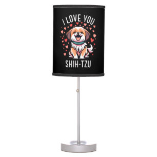 Table Lamp - With Drawing I Love Shih-Tzu