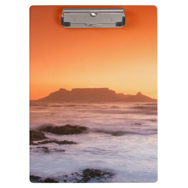 Table Mountain At Sunset, Bloubergstrand Clipboard (Front)
