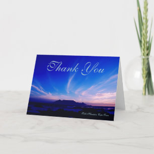 Table Mountain Cape Town RSA Letterpress Thank You Card