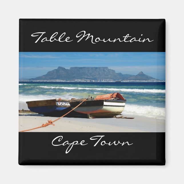 Table Mountain & fishing boats magnets (Front)