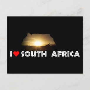 Table Mountain Giraffe Sunset Postcard