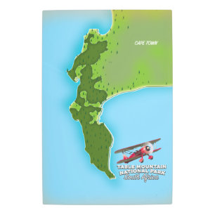 Table Mountain National Park South Africa map Metal Print