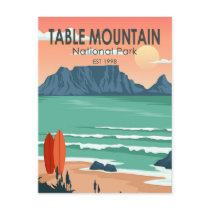 Table Mountain National Park South Africa Vintage Postcard