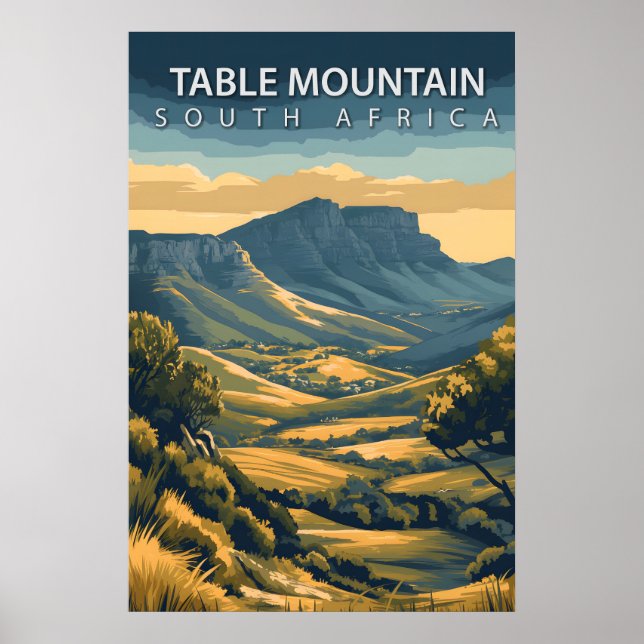 Table Mountain South Africa Iconic Cape Town Poster (Front)