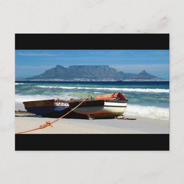 Table Mountain with fishing boats postcards (Front)