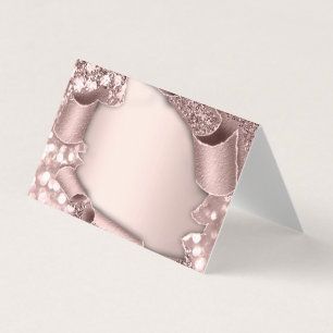 Table Name Tag Rose Glam Glitter 3D Wedding Table