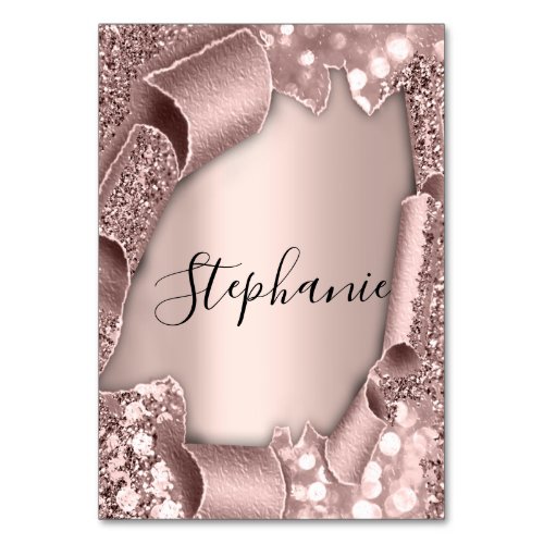 Table Name Tag  Rose Glam Glitter 3D Wedding Table Number