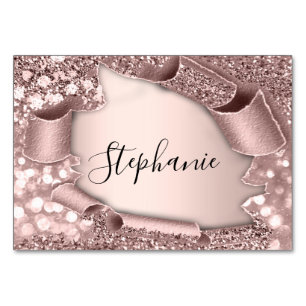 Table Name Tag Rose Glam Glitter 3D Wedding Table Number