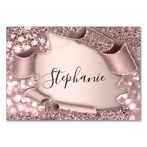 Table Name Tag  Rose Glam Glitter 3D Wedding Table Table Number