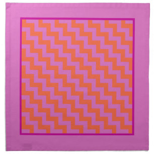 Table Napkins, Magenta and Orange Chevrons Napkin