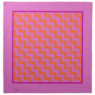 Table Napkins, Magenta and Orange Chevrons Napkin