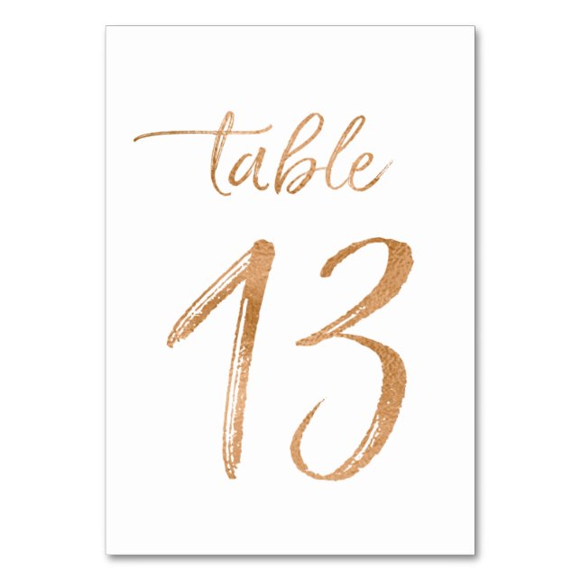 Table No. 13 Table Number (Front)