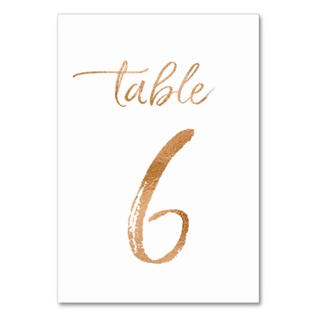 Table No. 6 Table Number (Front)