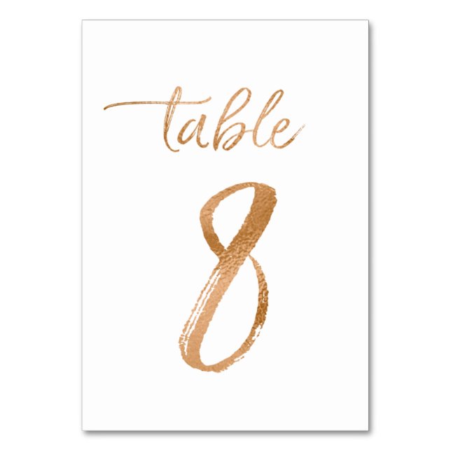 Table No. 8 Table Number (Front)