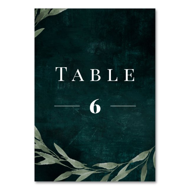 Table No. Classic Green Number (Front)