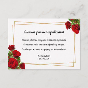Table Notes Crimson Rose Spanish Reception