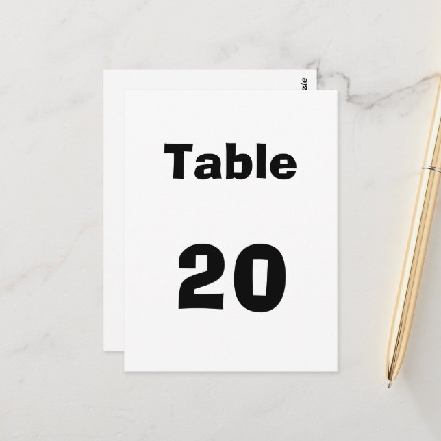 Table Number (Front/Back In Situ)