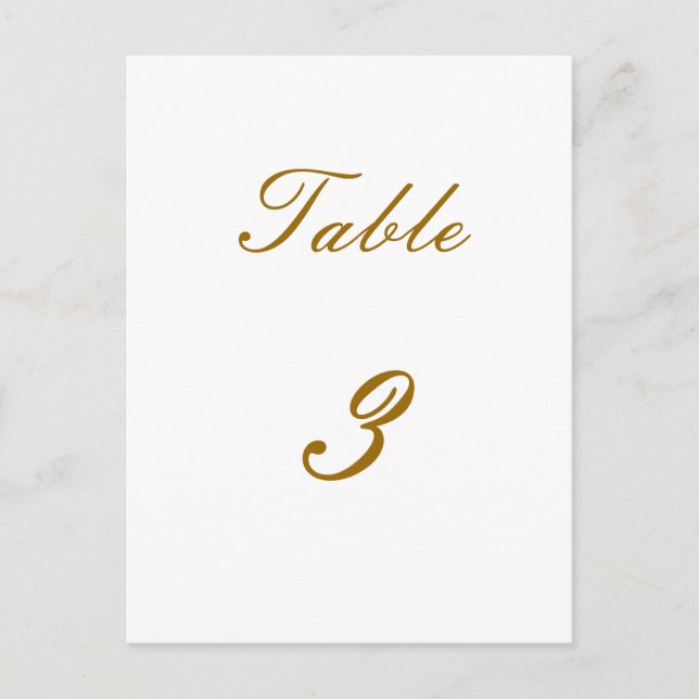 Table Number (Front)