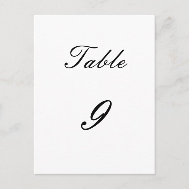 Table Number (Front)