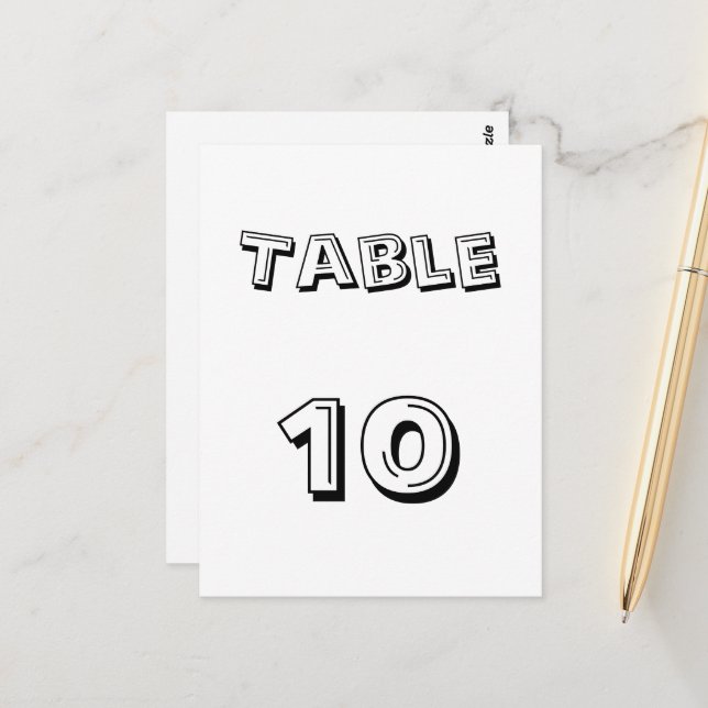 Table Number (Front/Back In Situ)