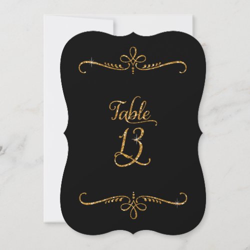 Table Number 13 Fancy Script Lettering Receptions