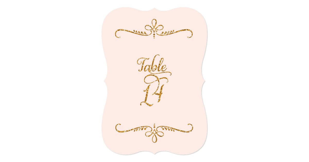 Table Number 14, Fancy Script Lettering Receptions | Zazzle.com