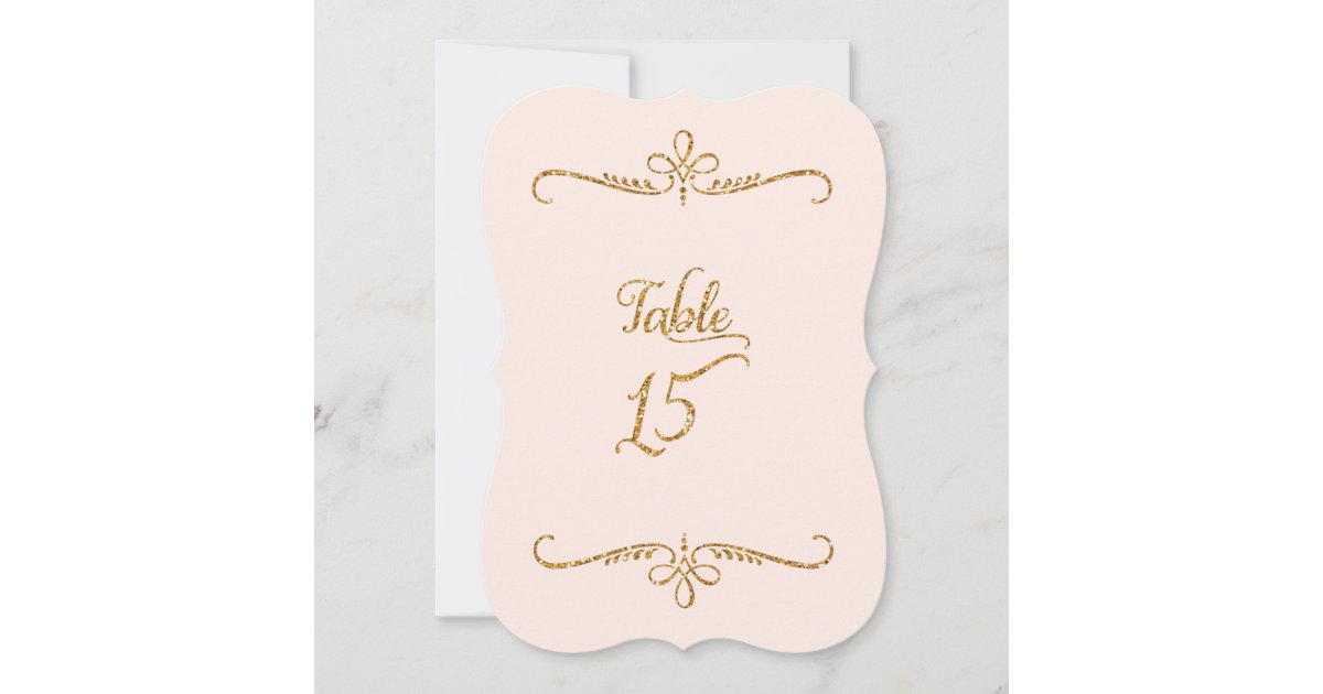 Table Number 15, Fancy Script Lettering Receptions | Zazzle